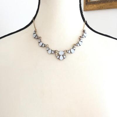 Beautiful, vintage, gold, toned, rhinestone statement necklaces