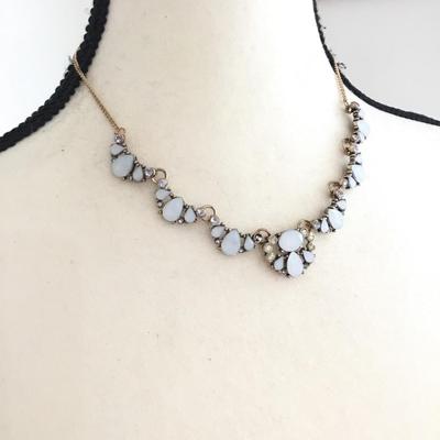 Beautiful, vintage, gold, toned, rhinestone statement necklaces