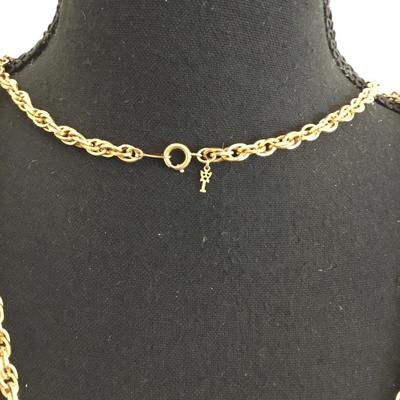 Vintage Crown, Trifari, gold, toned chain necklace