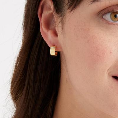 Quince Wide Mini Hoops in Gold Vermeil/Sterling Silver w/Thick Layer of 18k Gold