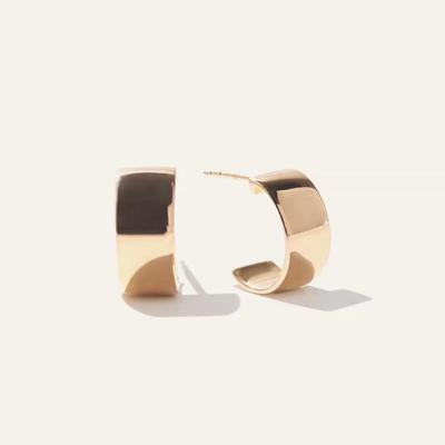 Quince Wide Mini Hoops in Gold Vermeil/Sterling Silver w/Thick Layer of 18k Gold