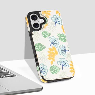iPhone 16 Plus Case Wallet with Card Holder - Floral Flower Pattern Case with PU Leather Card Pockets Back Flip Cover for iPhone 16 Plus...