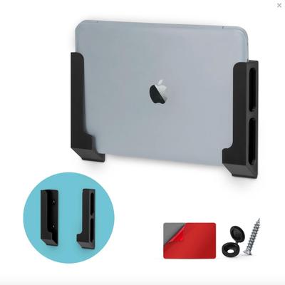 BrainWavz Vertical Wall Mount Laptop Holder with Adhesive & Screw In, 1.2" / 31mm, for Macbooks, Surface, Keyboards, Switch,...