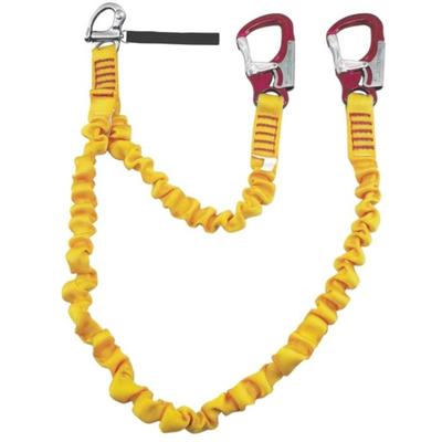Kong Elastic Tether - Double in Yellow - Sailboat Racing Tether w/2 Lightweight Aluminum Double-Action Safety Hooks, Built-In Stress...