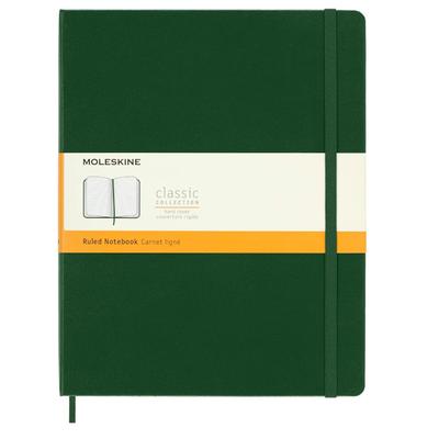 Moleskine Classic Notebook, Hard Cover, XL (7.5" x 9.5") Ruled/Lined, Myrtle Green, 192 Pages