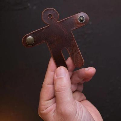 Semender Leather Goods - 100% Genuine Cowhide Leather Handmade Compact Human Shaped Key Holder