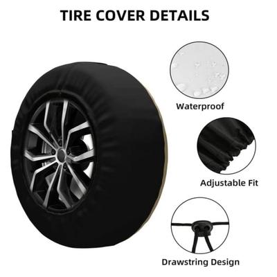 14" Spare Tire Cover Weatherproof Universal Wheel Protectors for RV Camper Travel Trailer SUV Truck