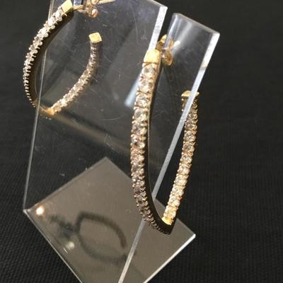 Beautiful vintage, 925 silver crystal rhinestone earrings, signed