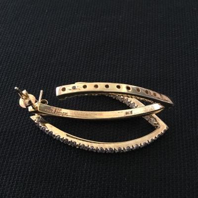 Beautiful vintage, 925 silver crystal rhinestone earrings, signed