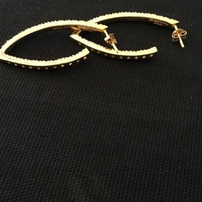 Beautiful vintage, 925 silver crystal rhinestone earrings, signed