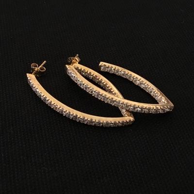 Beautiful vintage, 925 silver crystal rhinestone earrings, signed