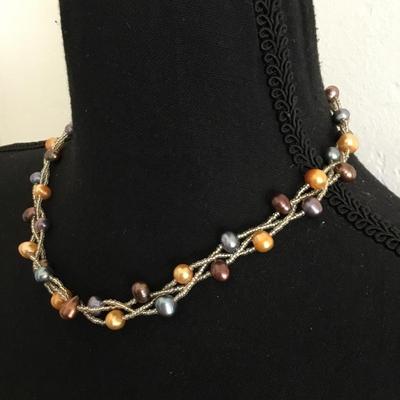 Beautiful, genuine, pearl beaded necklace