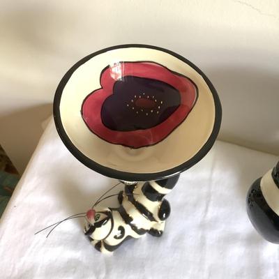 K8038 SWAK Clancy Cat Martini Glass and Candleholders