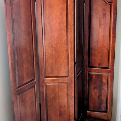 LOT 2Y: Vintage 4 Panel Cherry Wood Room Divider