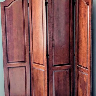 LOT 2Y: Vintage 4 Panel Cherry Wood Room Divider