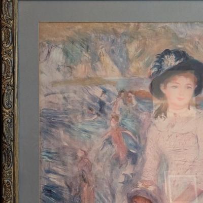 LOT 8M: Beautifully Framed "Children on the Seashore" Art Print by Pierre-Auguste Renoir (French, 1841-1919) Original Painting...