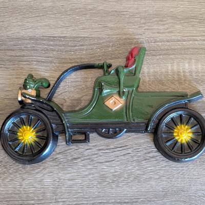 LOT 11K: Vintage Midwestern Cast Metal Antique Car & Napco Antique Car Wall Hangings