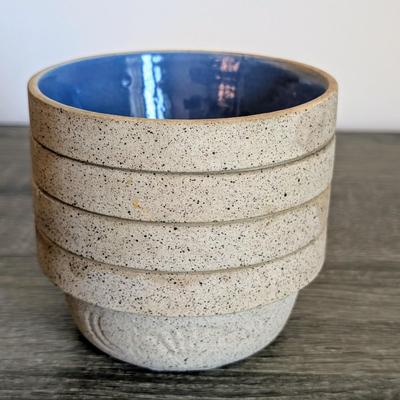 LOT 16K: Antique "The New German" Pottery American Farmhouse Primitive Style Salt Glaze Stoneware Mixing Bowl w/ Handle &...