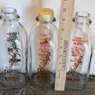 LOT 17K: Vintage Heritages, Thorofare NJ, Glass Milk Bottles
