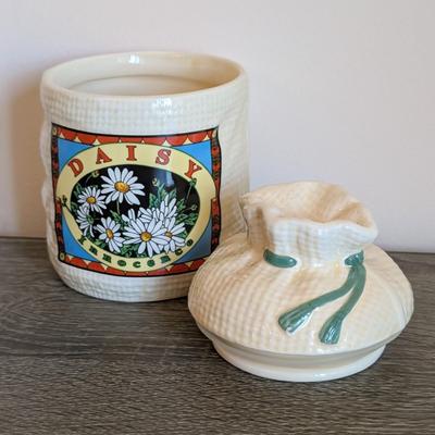 LOT 18K: Vintage Hearth And Home Burlap Sack Ceramic Canister Set Of 4