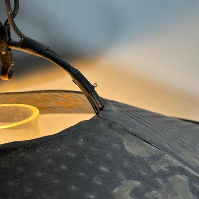 LOT 25Z: Antique Late 19th Century Brass Oil Saloon Lamp converted to Electric made in USA