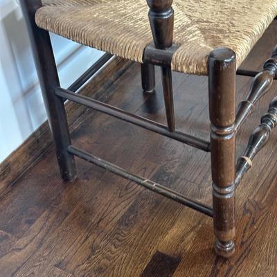 LOT 27X: Antique 19th Century Hand Carved Cane Seat Walnut Chair & Two Beautiful Vintage Ladder Back Chairs