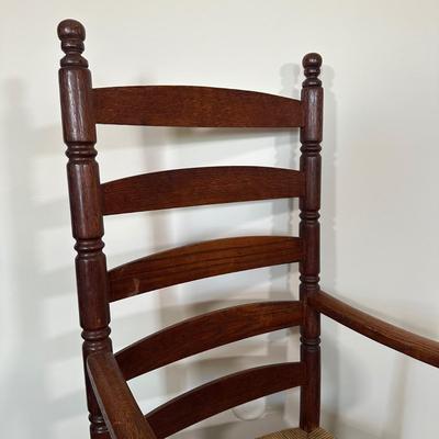 LOT 27X: Antique 19th Century Hand Carved Cane Seat Walnut Chair & Two Beautiful Vintage Ladder Back Chairs