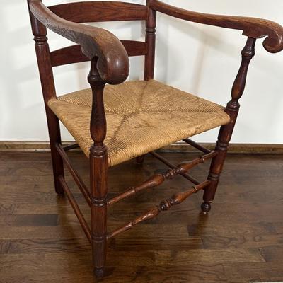 LOT 27X: Antique 19th Century Hand Carved Cane Seat Walnut Chair & Two Beautiful Vintage Ladder Back Chairs