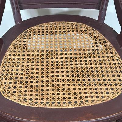 LOT 27X: Antique 19th Century Hand Carved Cane Seat Walnut Chair & Two Beautiful Vintage Ladder Back Chairs