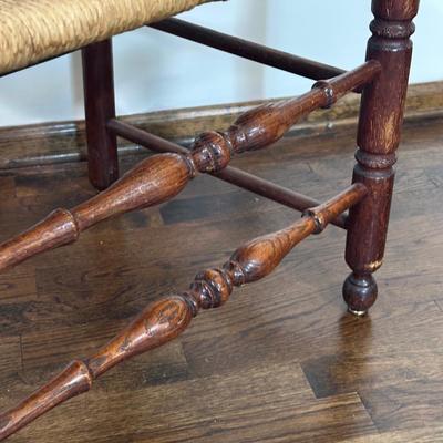 LOT 27X: Antique 19th Century Hand Carved Cane Seat Walnut Chair & Two Beautiful Vintage Ladder Back Chairs