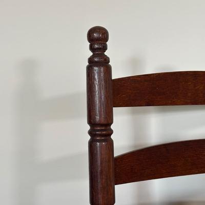 LOT 27X: Antique 19th Century Hand Carved Cane Seat Walnut Chair & Two Beautiful Vintage Ladder Back Chairs