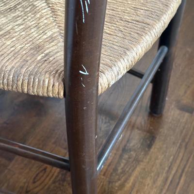 LOT 27X: Antique 19th Century Hand Carved Cane Seat Walnut Chair & Two Beautiful Vintage Ladder Back Chairs