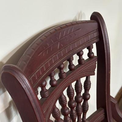 LOT 27X: Antique 19th Century Hand Carved Cane Seat Walnut Chair & Two Beautiful Vintage Ladder Back Chairs