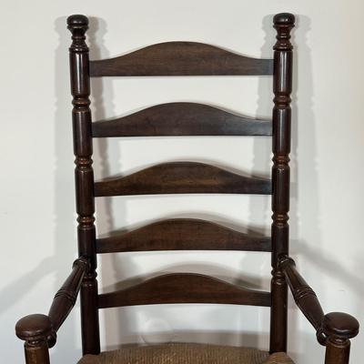 LOT 27X: Antique 19th Century Hand Carved Cane Seat Walnut Chair & Two Beautiful Vintage Ladder Back Chairs