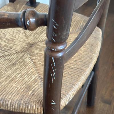 LOT 27X: Antique 19th Century Hand Carved Cane Seat Walnut Chair & Two Beautiful Vintage Ladder Back Chairs