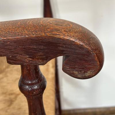 LOT 27X: Antique 19th Century Hand Carved Cane Seat Walnut Chair & Two Beautiful Vintage Ladder Back Chairs