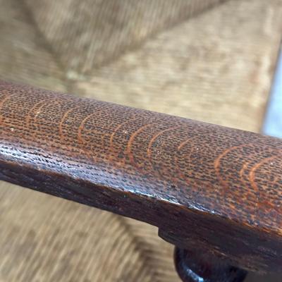 LOT 27X: Antique 19th Century Hand Carved Cane Seat Walnut Chair & Two Beautiful Vintage Ladder Back Chairs