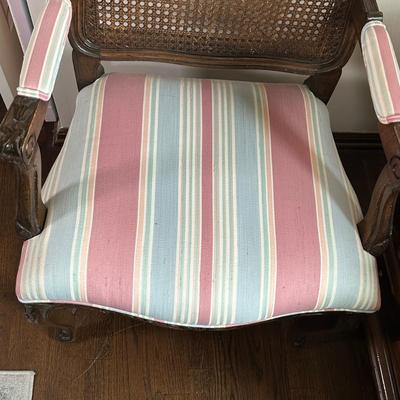 LOT 28X: Antique French Cane Back Arm Chair & Young Hinkle Night Stand