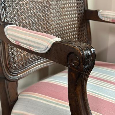 LOT 28X: Antique French Cane Back Arm Chair & Young Hinkle Night Stand