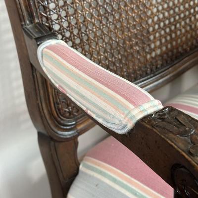LOT 28X: Antique French Cane Back Arm Chair & Young Hinkle Night Stand