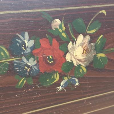 LOT 29X: Antique Hand Painted Cottage Victorian Wooden Bed Frame