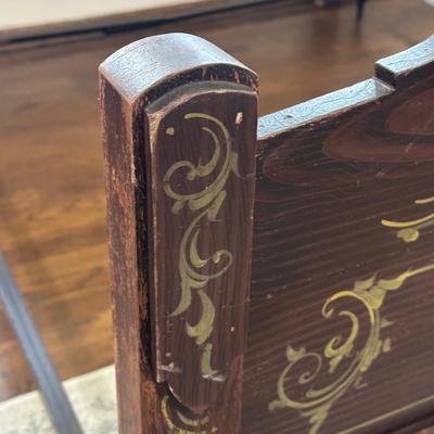 LOT 29X: Antique Hand Painted Cottage Victorian Wooden Bed Frame