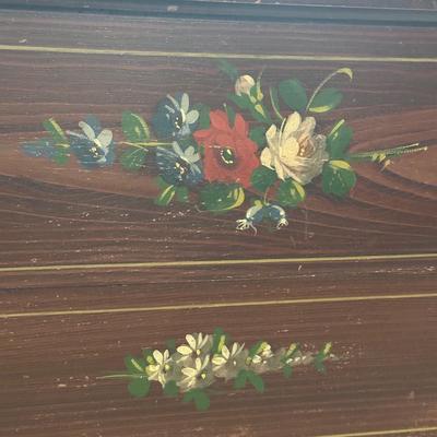 LOT 29X: Antique Hand Painted Cottage Victorian Wooden Bed Frame