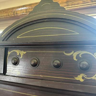 LOT 29X: Antique Hand Painted Cottage Victorian Wooden Bed Frame