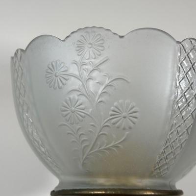 LOT 32M: Antique 19th Century Opaline Glass & Brass Oil Lamp