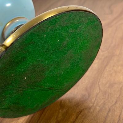 LOT 32M: Antique 19th Century Opaline Glass & Brass Oil Lamp