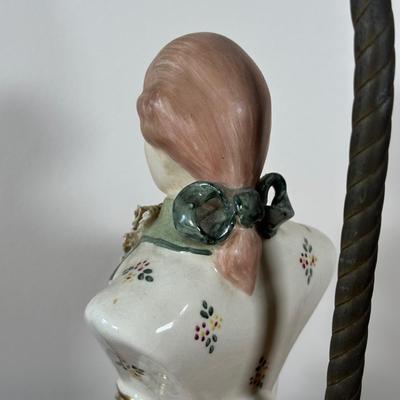 LOT 33M: Two Vintage Victorian Porcelain Bust Table Lamps