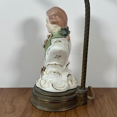 LOT 33M: Two Vintage Victorian Porcelain Bust Table Lamps