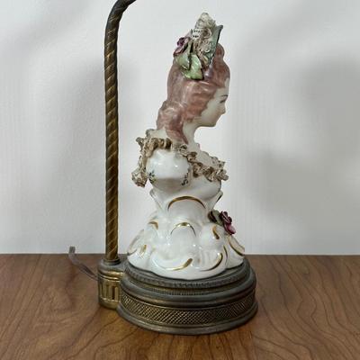 LOT 33M: Two Vintage Victorian Porcelain Bust Table Lamps