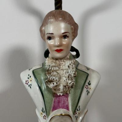 LOT 33M: Two Vintage Victorian Porcelain Bust Table Lamps